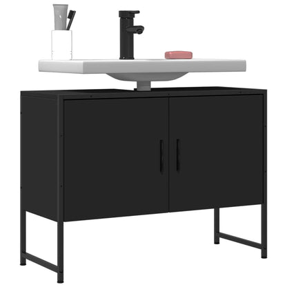 Waschbeckenunterschrank Schwarz 80x33x60 cm Holzwerkstoff - Pazzar.ch