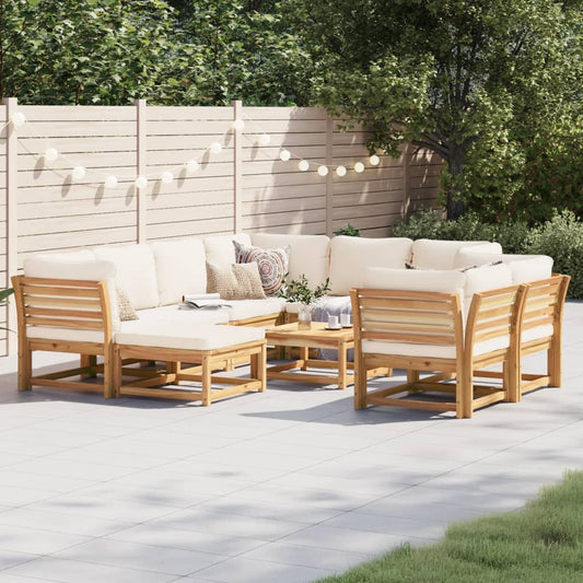 10-tlg. Garten-Lounge-Set mit Kissen Massivholz Akazie - Pazzar.ch