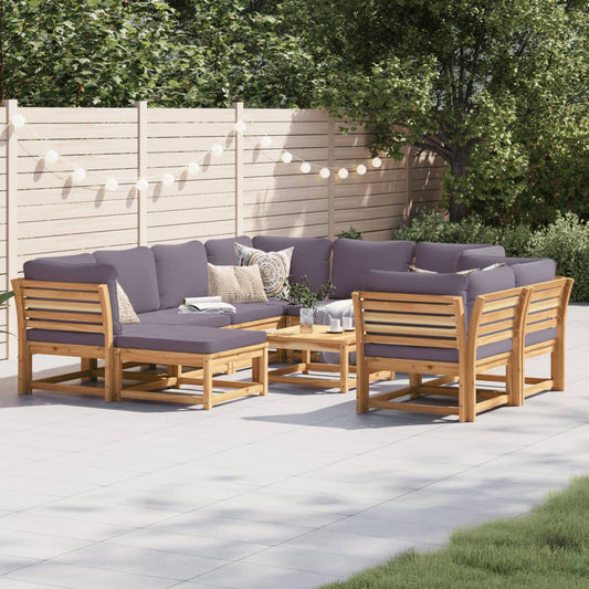 10-tlg. Garten-Lounge-Set mit Kissen Massivholz Akazie - Pazzar.ch