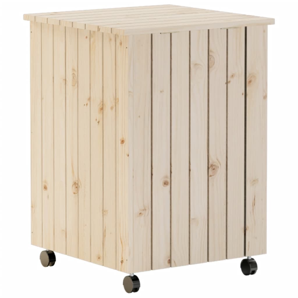 Wäschekorb mit Rollen RANA 45x45x64 cm Massivholz Kiefer - Pazzar.ch