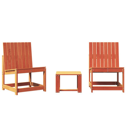 3-tlg. Garten-Lounge-Set Wachsbraun Massivholz Kiefer - Pazzar.ch