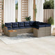 10-teiliges Gartensofa-Set mit Kissen, grau, Polyrattan