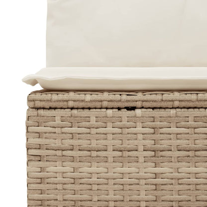 10-tlg. Garten-Sofagarnitur mit Kissen Beige Poly Rattan - Pazzar.ch