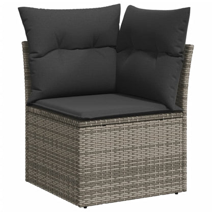 10-tlg. Garten-Sofagarnitur mit Kissen Grau Poly Rattan - Pazzar.ch