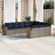 10-teiliges Gartensofa-Set mit Kissen, grau, Polyrattan