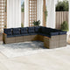 10-teiliges Gartensofa-Set mit Kissen, grau, Polyrattan