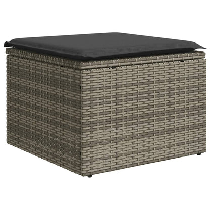 10-tlg. Garten-Sofagarnitur mit Kissen Grau Poly Rattan - Pazzar.ch