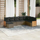 8-tlg. Garten-Sofagarnitur mit Kissen Grau Poly Rattan
