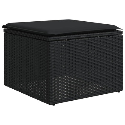 10-tlg. Garten-Sofagarnitur mit Kissen Schwarz Poly Rattan - Pazzar.ch