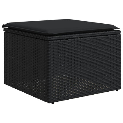 10-tlg. Garten-Sofagarnitur mit Kissen Schwarz Poly Rattan - Pazzar.ch