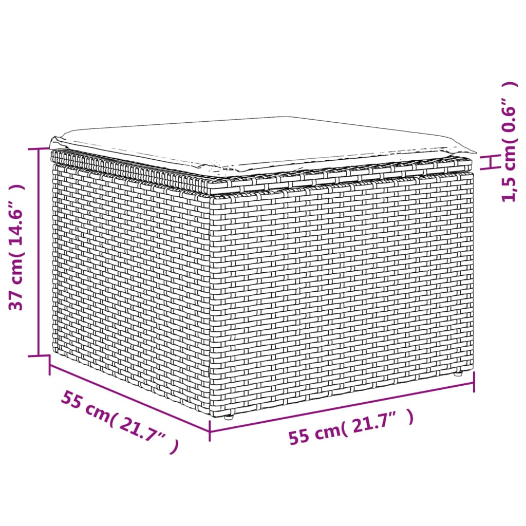 10-tlg. Garten-Sofagarnitur mit Kissen Grau Poly Rattan - Pazzar.ch