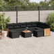 10-tlg. Garten-Sofagarnitur mit Kissen Schwarz Poly Rattan