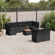 10-tlg. Garten-Sofagarnitur mit Kissen Schwarz Poly Rattan