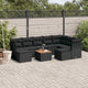 10-tlg. Garten-Sofagarnitur mit Kissen Schwarz Poly Rattan