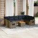 10-teiliges Gartensofa-Set mit Kissen, grau, Polyrattan