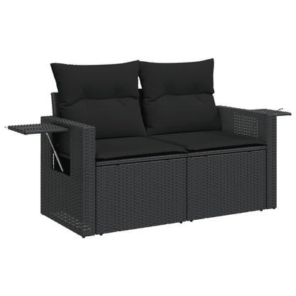 10-tlg. Garten-Sofagarnitur mit Kissen Schwarz Poly Rattan - Pazzar.ch