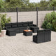 10-tlg. Garten-Sofagarnitur mit Kissen Schwarz Poly Rattan