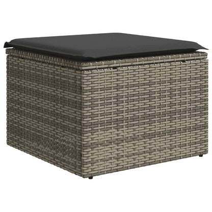 10-tlg. Garten-Sofagarnitur mit Kissen Grau Poly Rattan - Pazzar.ch