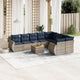 10-teiliges Gartensofa-Set mit Kissen, grau, Polyrattan