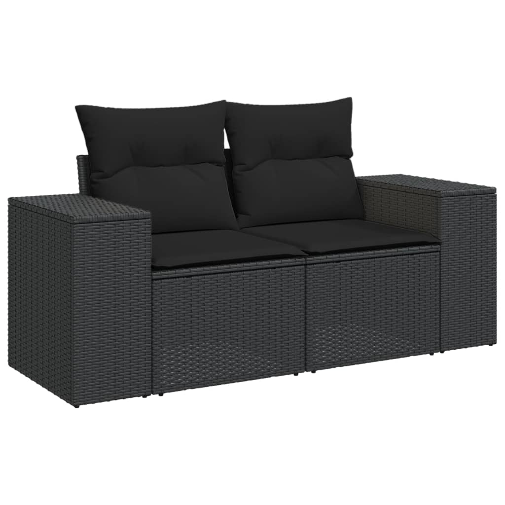 10-tlg. Garten-Sofagarnitur mit Kissen Grau Poly Rattan - Pazzar.ch