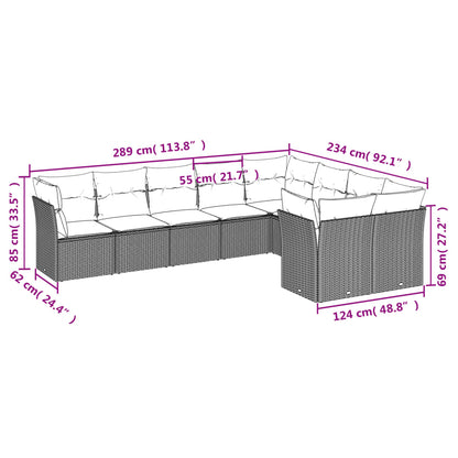 10-tlg. Garten-Sofagarnitur mit Kissen Schwarz Poly Rattan - Pazzar.ch