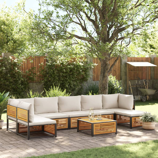 8-tlg. Garten-Sofagarnitur mit Kissen Massivholz Akazie - Pazzar.ch