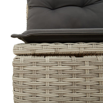 8-tlg. Garten-Sofagarnitur mit Kissen Hellgrau Poly Rattan - Pazzar.ch