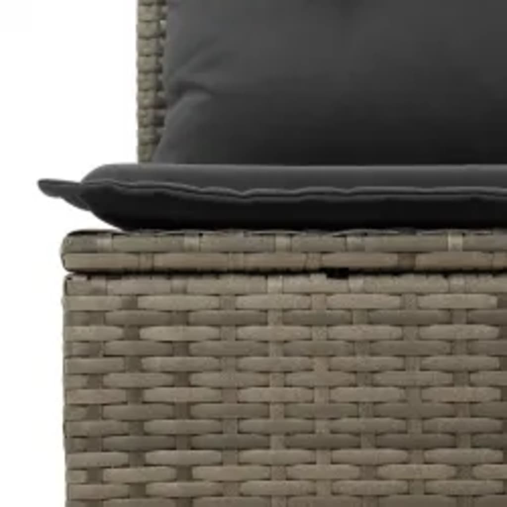8-tlg. Garten-Sofagarnitur mit Kissen Grau Poly Rattan - Pazzar.ch