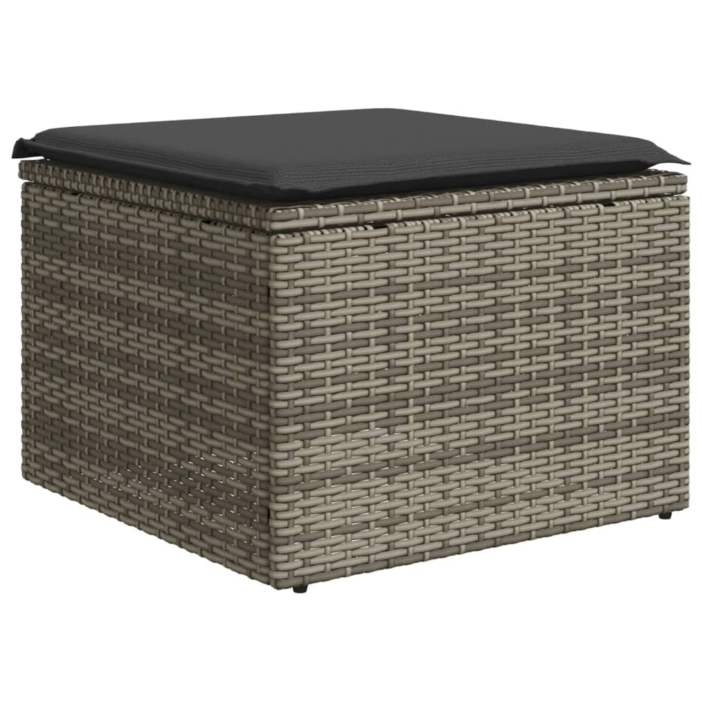 8-tlg. Garten-Sofagarnitur mit Kissen Grau Poly Rattan - Pazzar.ch