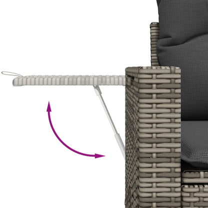 8-tlg. Garten-Sofagarnitur mit Kissen Grau Poly Rattan - Pazzar.ch