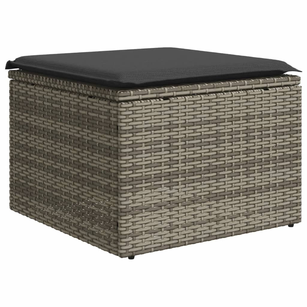 8-tlg. Garten-Sofagarnitur mit Kissen Grau Poly Rattan - Pazzar.ch