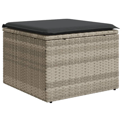 8-tlg. Garten-Sofagarnitur mit Kissen Hellgrau Poly Rattan - Pazzar.ch