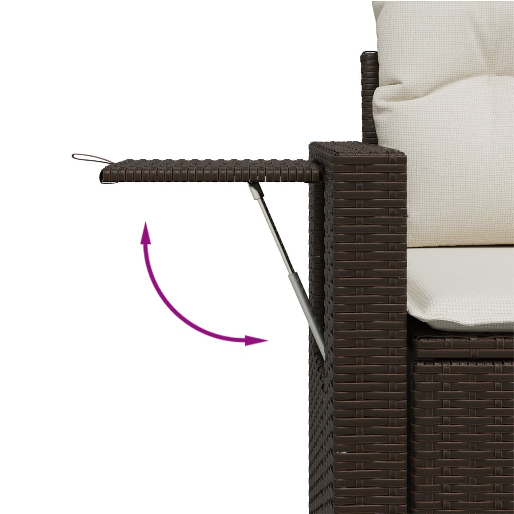 8-tlg. Garten-Sofagarnitur mit Kissen Braun Poly Rattan - Pazzar.ch