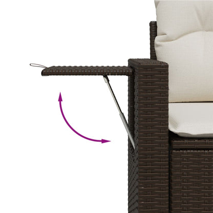 8-tlg. Garten-Sofagarnitur mit Kissen Braun Poly Rattan - Pazzar.ch
