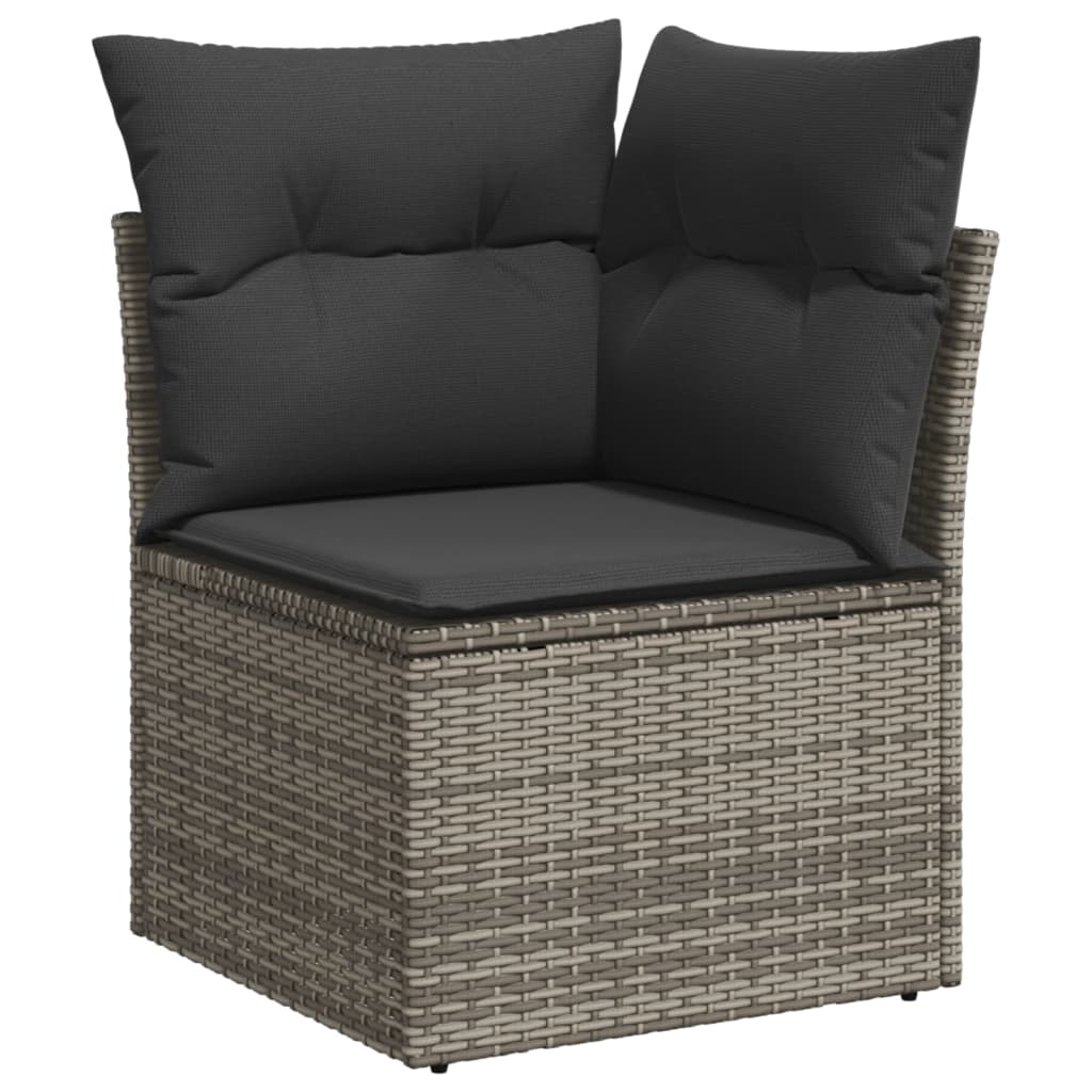 10-tlg. Garten-Sofagarnitur mit Kissen Hellgrau Poly Rattan - Pazzar.ch