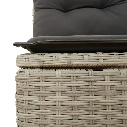 8-tlg. Garten-Sofagarnitur mit Kissen Hellgrau Poly Rattan - Pazzar.ch