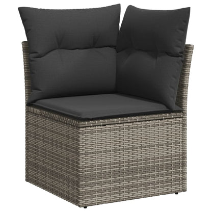 8-tlg. Garten-Sofagarnitur mit Kissen Grau Poly Rattan - Pazzar.ch