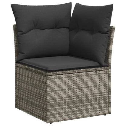 8-tlg. Garten-Sofagarnitur mit Kissen Grau Poly Rattan - Pazzar.ch