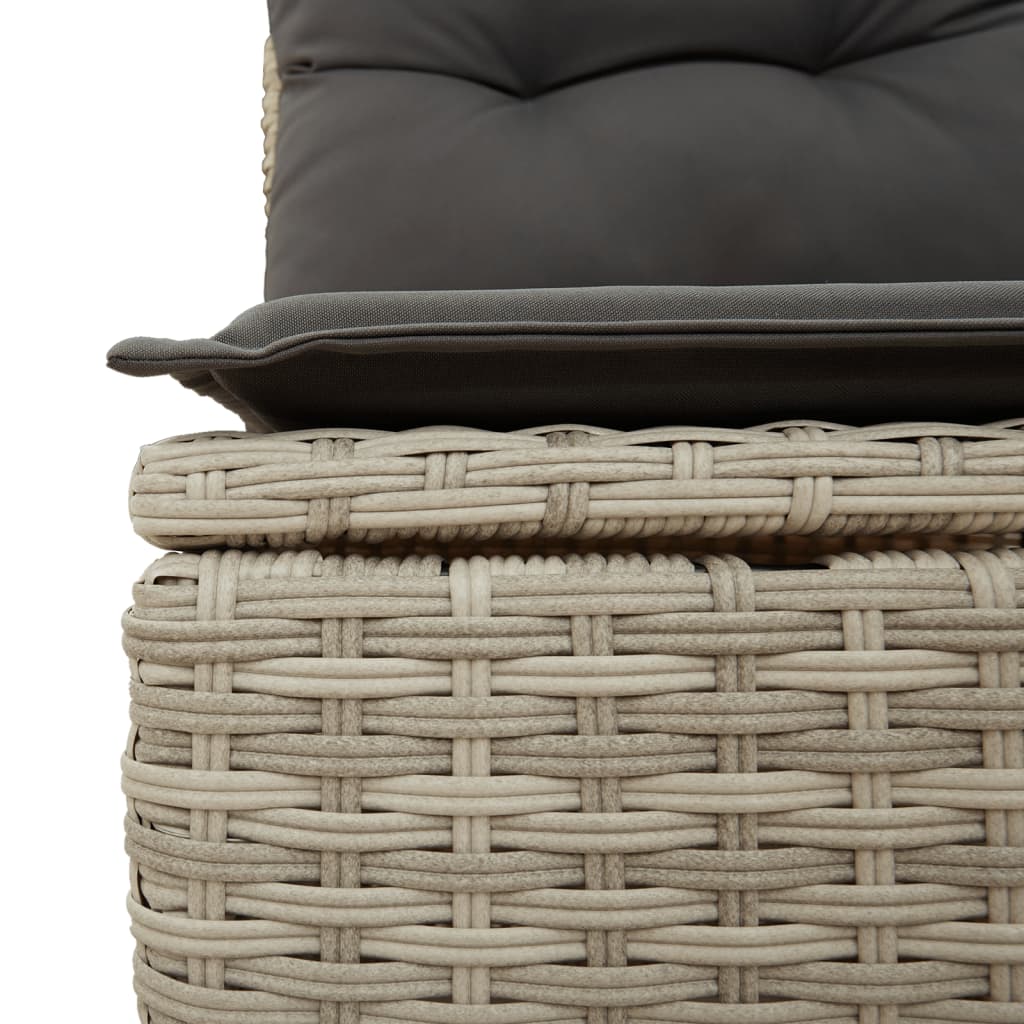 8-tlg. Garten-Sofagarnitur mit Kissen Hellgrau Poly Rattan - Pazzar.ch