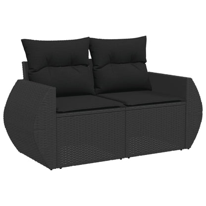 10-tlg. Garten-Sofagarnitur mit Kissen Schwarz Poly Rattan - Pazzar.ch