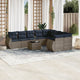 10-teiliges Gartensofa-Set mit Kissen, grau, Polyrattan