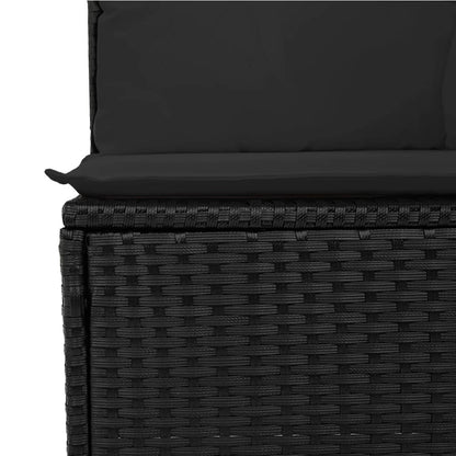 10-tlg. Garten-Sofagarnitur mit Kissen Schwarz Poly Rattan - Pazzar.ch