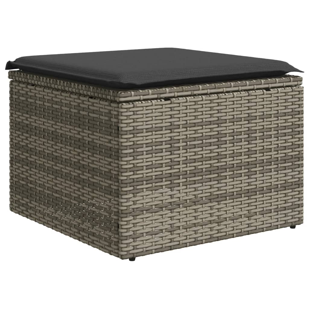 8-tlg. Garten-Sofagarnitur mit Kissen Grau Poly Rattan - Pazzar.ch