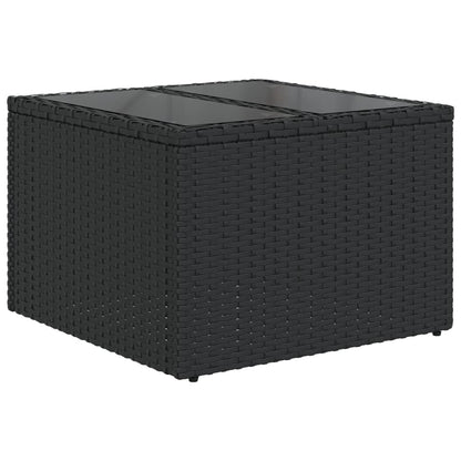 10-tlg. Garten-Sofagarnitur mit Kissen Schwarz Poly Rattan - Pazzar.ch