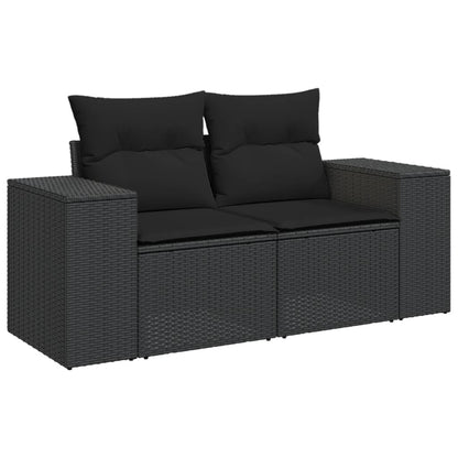 10-tlg. Garten-Sofagarnitur mit Kissen Schwarz Poly Rattan - Pazzar.ch