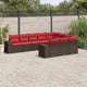 10-teiliges Gartensofa-Set mit Kissen, braun, Polyrattan
