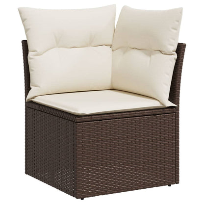 10-tlg. Garten-Sofagarnitur mit Kissen Braun Poly Rattan - Pazzar.ch