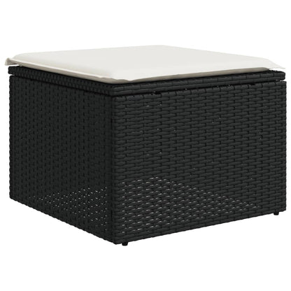 10-tlg. Garten-Sofagarnitur mit Kissen Schwarz Poly Rattan - Pazzar.ch