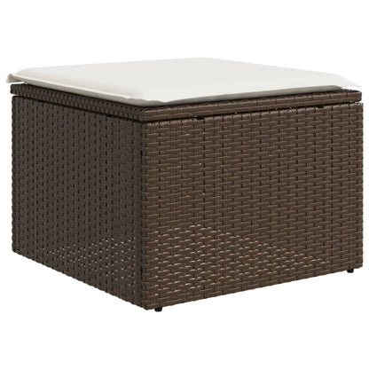 10-tlg. Garten-Sofagarnitur mit Kissen Braun Poly Rattan - Pazzar.ch