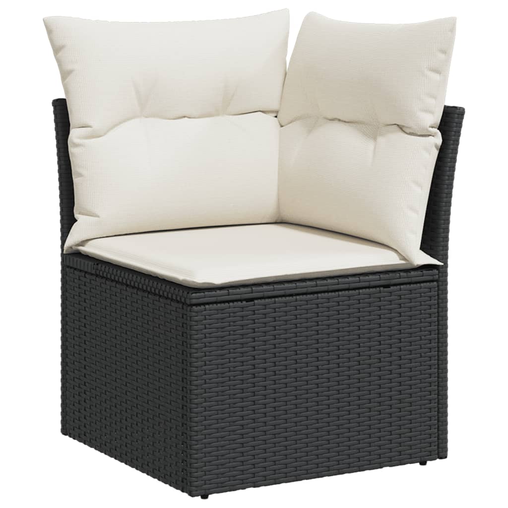 10-tlg. Garten-Sofagarnitur mit Kissen Schwarz Poly Rattan - Pazzar.ch